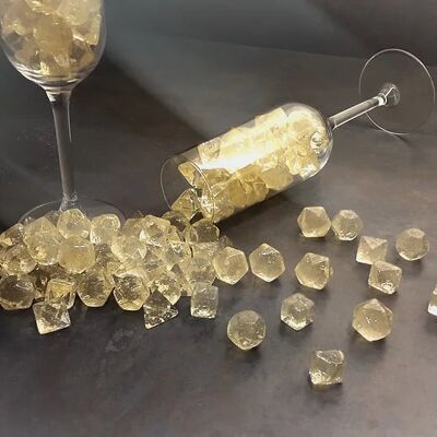 Edible Jelly Dice Polyhedral RPG Dice Set Prosecco Flavour With Real Prosecco