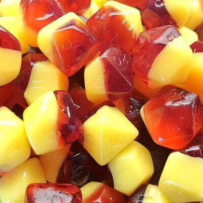 Edible Jelly Dice Polyhedral RPG Dice Set Rhubarb and Custard Flavour