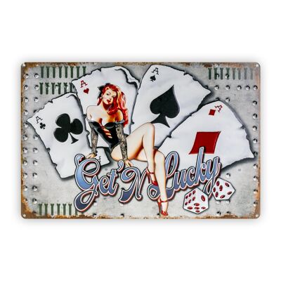 Dekorationsplatte aus Metall Poker Games Casiso