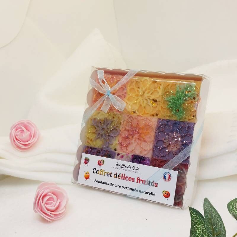 Scented fondant in theme box - fruity delights - natural wax candle fondant