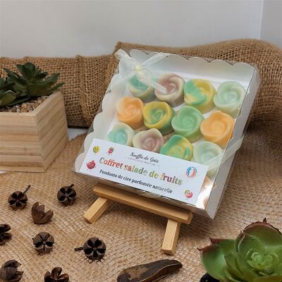 Fondant parfumé en coffret thème - Salade de fruits - fondant bougie de cire naturelle