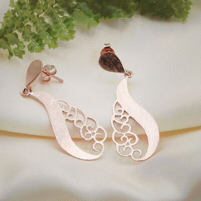 Boucles d'oreilles Suleika argent 925 plaqué or rose