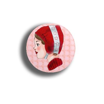 Button red cap 25mm