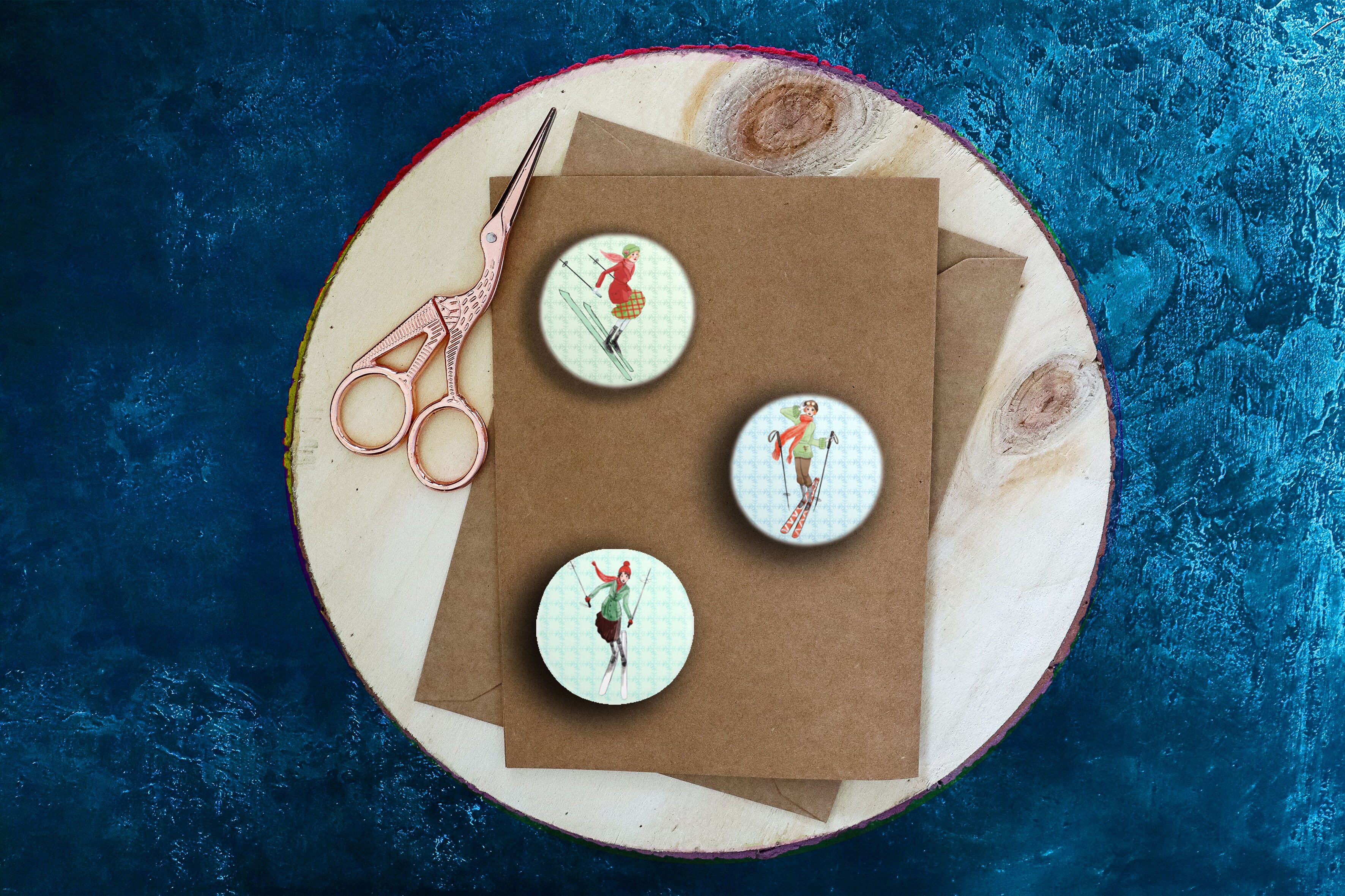 Pulsante imposta foresta d'inverno