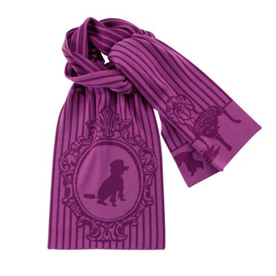 PASSIONE, Good Dog, Fuchsia/Purple, Schal aus 100% feinster Merinowolle