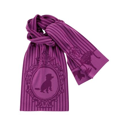 PASSIONE, Good Dog, Fuchsia/Purple, Schal aus 100% feinster Merinowolle