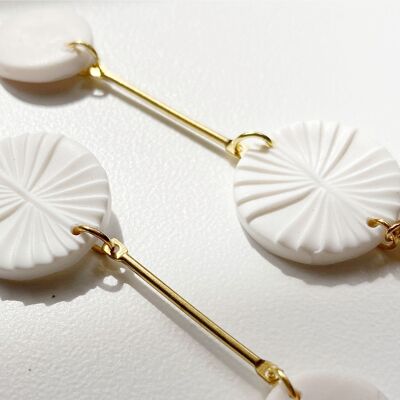Pendientes blanco y oro - Paloma N°1