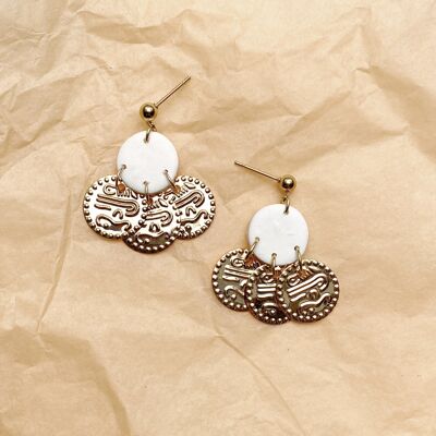 White and gold earrings - Dove N°6