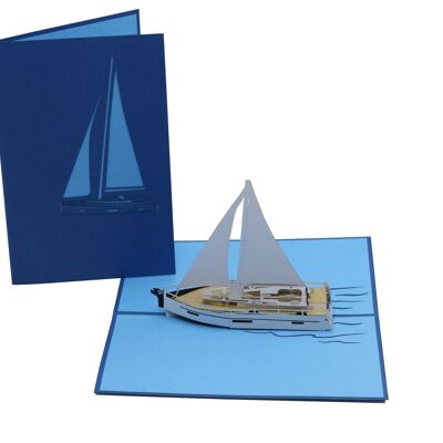 Carte pop-up de bateau à voile Carte pliante 3d