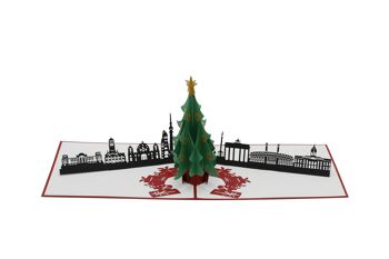 Sapin de Noël avec skyline, carte pop-up Berlin carte pliée 3d 1
