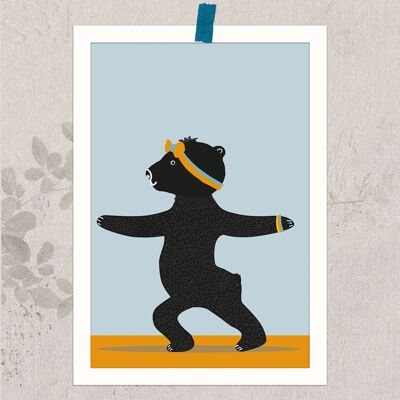 Orso Yoga - Poster piccolo, DIN A5