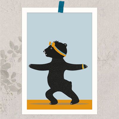 Yoga Bear - Small Poster, DIN A5