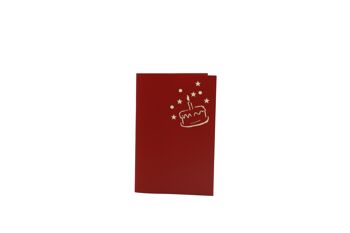Gâteau avec bougie rouge, carte pop-up 2