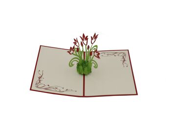 Carte pop-up rouge Tulipes 1