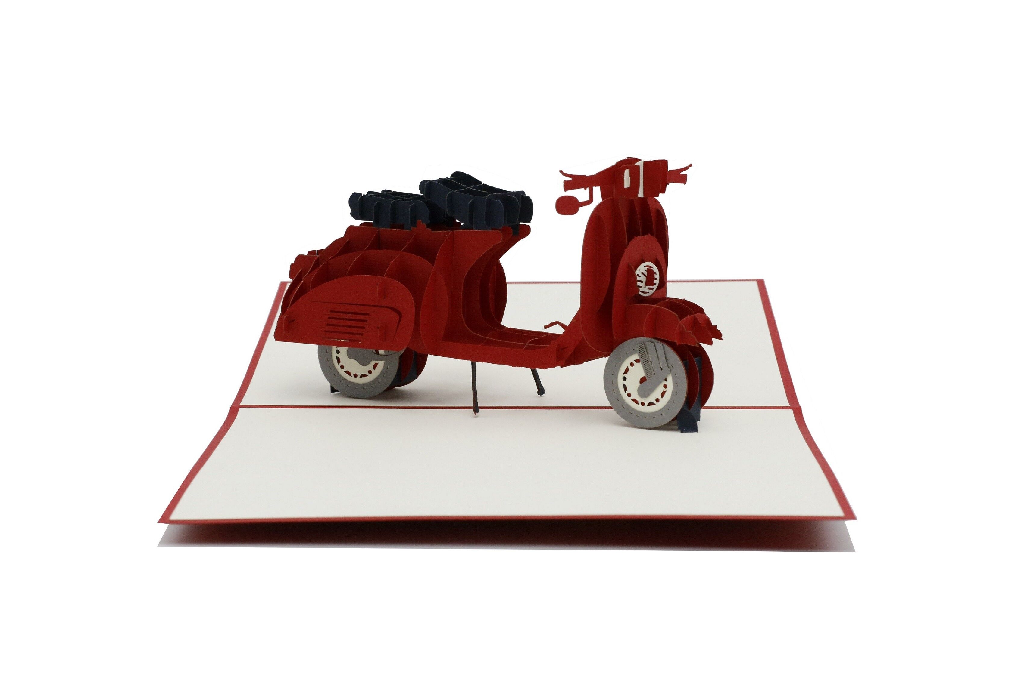 Vespa, tarjeta pop-up scooter tarjeta plegable 3d