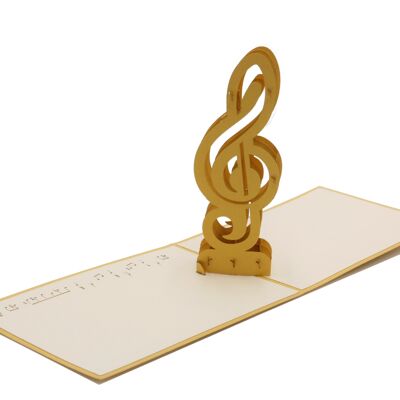 Carta pop-up con musica a chiave di violino Carta pieghevole 3D