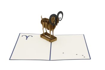 Carte pliée 3D Bélier Zodiac Pop Up Card 2
