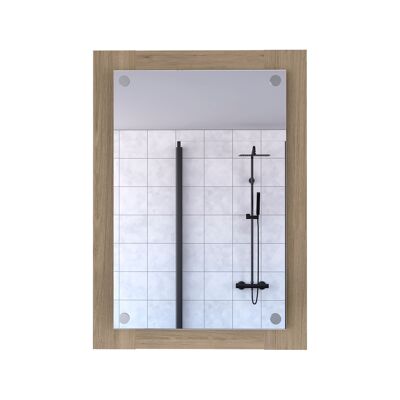 Vanguard Bathroom Mirror. rectangular. 70CM W X 3.9CM D X 19.7CM L. Rovere