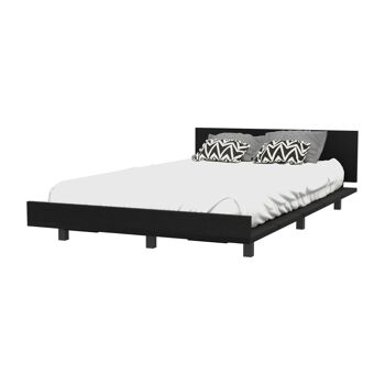 Cadre de lit simple Kaia, 51,6 cm de largeur x 212,5 cm de profondeur x 120 cm de longueur, noir 1