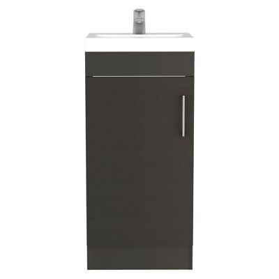 Mueble lavabo Madrid, con puerta de armario y almacenamiento, 83CM A X 33CM P X 40CM L, Wengue