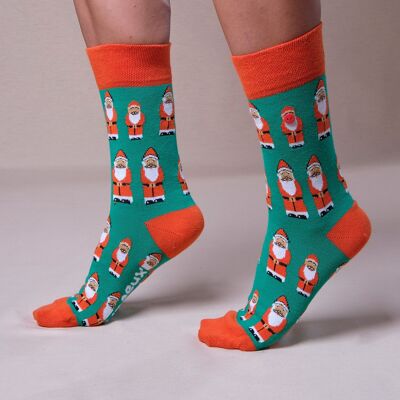 Chocolate Santa Claus. Christmas socks. Unisex