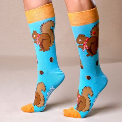 Christmas Squirrel. Calcetines de Navidad. Unisex. 36-40