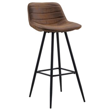 Paliano Tabouret de Bar Microfibre Marron 7x43cm 1