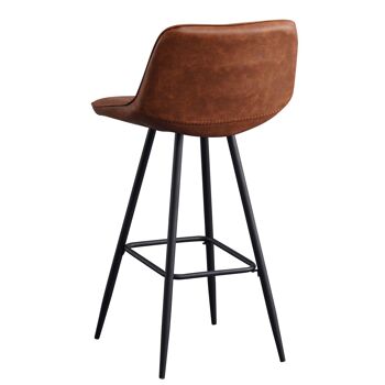 Tabouret de Bar Paliano Cuir Artificiel Cognac 7x43cm 4