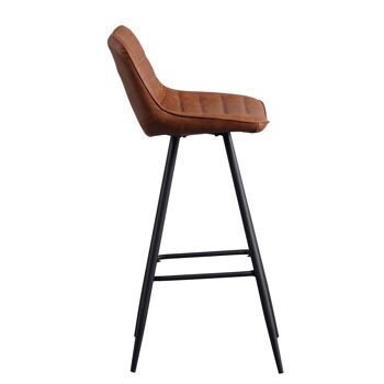 Tabouret de Bar Paliano Cuir Artificiel Cognac 7x43cm 3