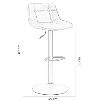 Tabouret Marling Microfibre Anthracite 8x43cm 4