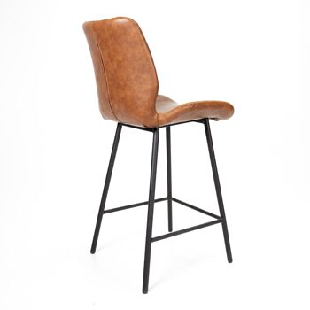 Strettola Tabouret de Bar Cuir Artificiel Cognac 8.5x55cm 3