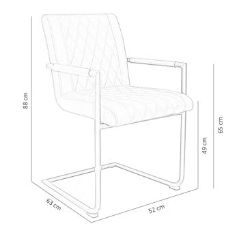 Ceggia Chaise de salle à manger Tissu Anthracite 5