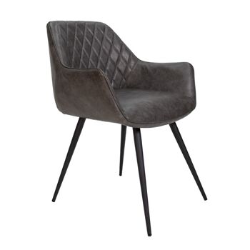 Samugheo Chaise de salle à manger Similicuir Anthracite 7.25xcm 1