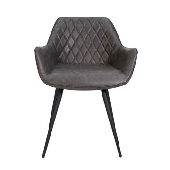 Samugheo Chaise de salle à manger Similicuir Anthracite 7.25xcm 2