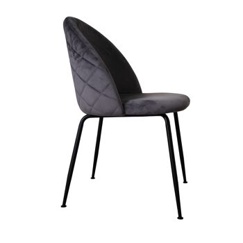 Corana Chaise de salle à manger Velours Gris 2