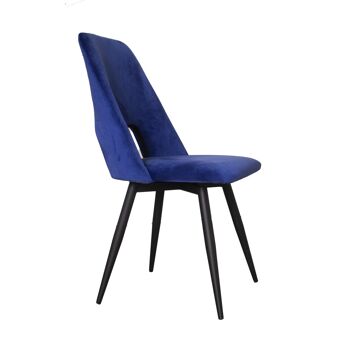 Forano Chaise de salle à manger Velours Bleu 7xcm 2