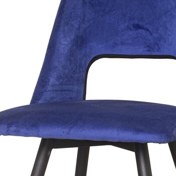 Forano Chaise de salle à manger Velours Bleu 7xcm 4
