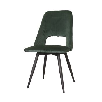 Poirino Chaise de salle à manger Velours Vert foncé 7xcm 1