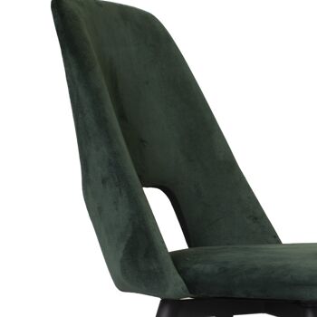 Poirino Chaise de salle à manger Velours Vert foncé 7xcm 4