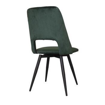 Poirino Chaise de salle à manger Velours Vert foncé 7xcm 3