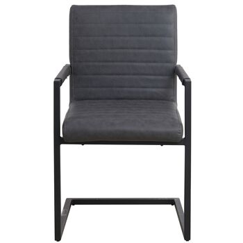 Seminara Chaise de salle à manger Cuir artificiel Anthracite 57cm 2