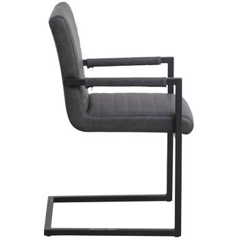 Seminara Chaise de salle à manger Cuir artificiel Anthracite 57cm 3