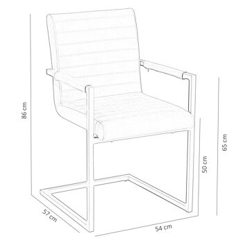 Seminara Chaise de salle à manger Cuir artificiel Anthracite 57cm 6