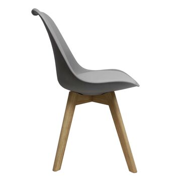 Chaise de salle à manger Piceno en plastique gris clair 3