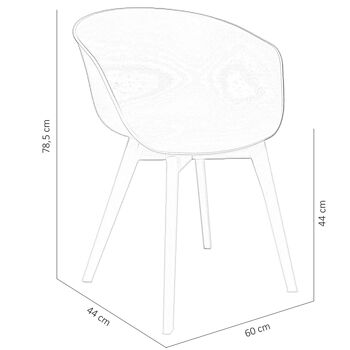 Magreglio Chaise de salle à manger Plastique Gris 5