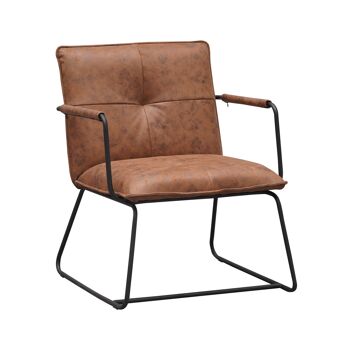 Bronzolo Fauteuil Eco-cuir Cognac 9xcm