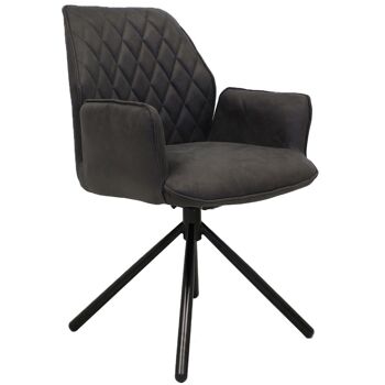 Chaise de salle à manger Civette Microfibre Anthracite 1