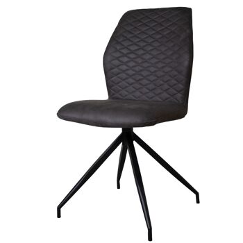 Veglie Chaise de salle à manger Tissu Anthracite 1