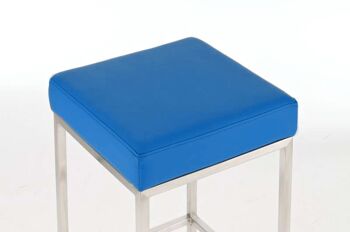 Tabouret de Bar Maloto Cuir Artificiel Bleu 6x37cm 2