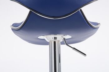 Tabouret de bar Montagano simili cuir bleu 8x49cm 6